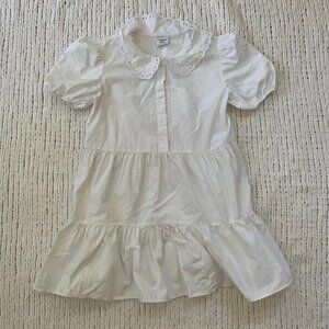 Aritzia Sunday Best White Collared Tiered Dress - Size 2XS
